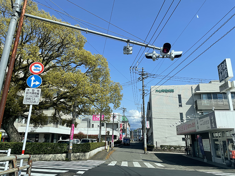 橋を渡った最初の信号を右折